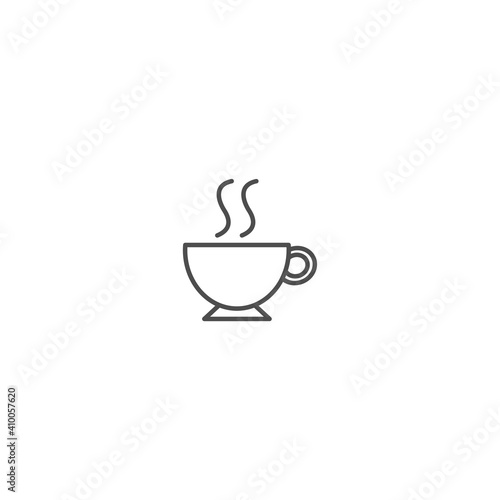 Illustration of Hot Coffee Outline Icon - Fast Food Icon Set Vector Illustration Design.