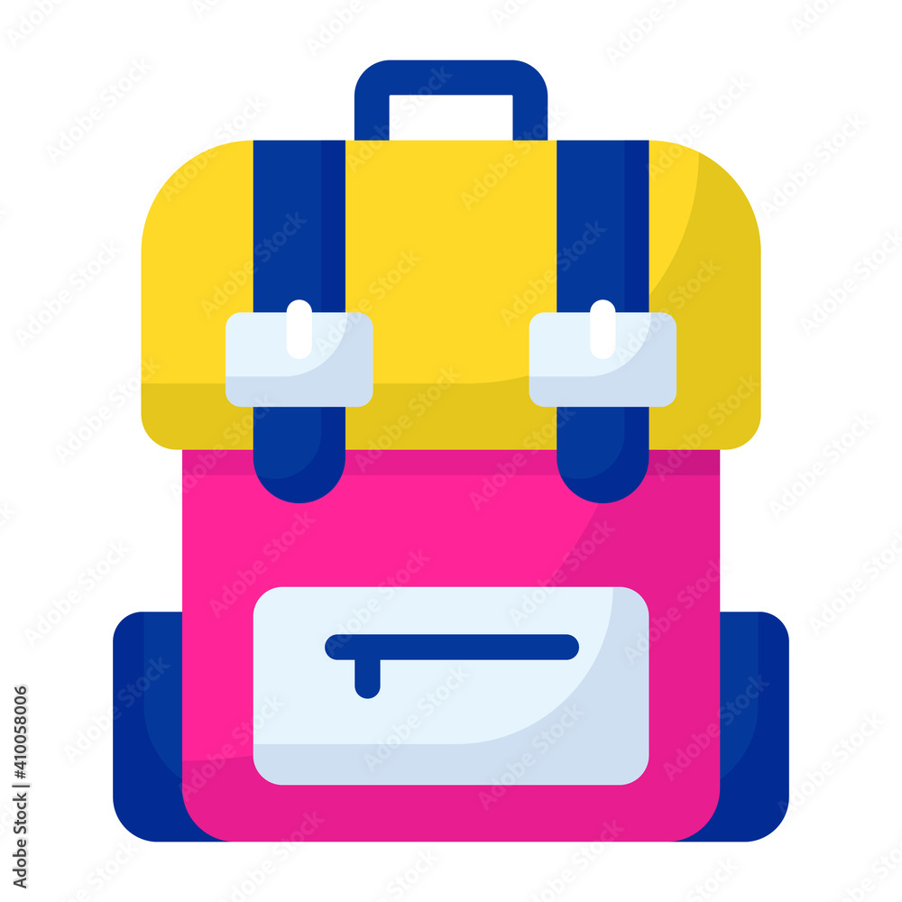 backpack flat icon , photography and digital art flat vector design backpack flat icon , photography and digital art flat vector design