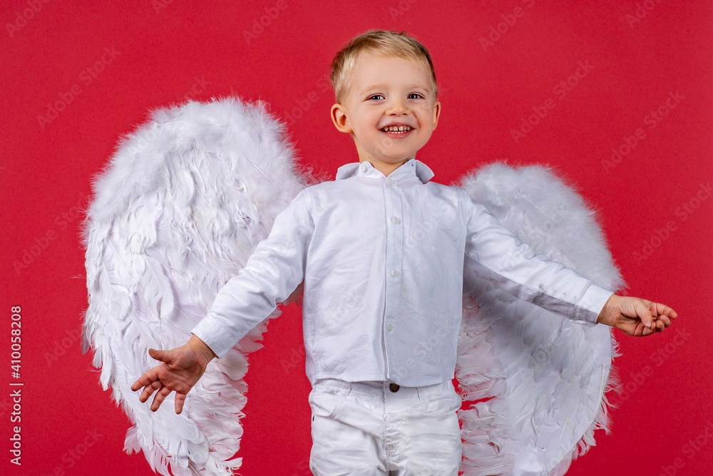 Portrait of innocent angel looking it with love. Portrait of innocent angel looking it with love.