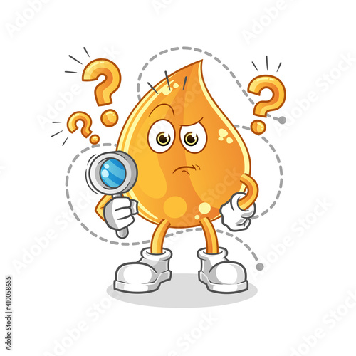 oil drop searching illustration. character vector