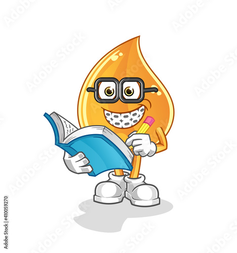 oil drop geek cartoon. cartoon mascot vector