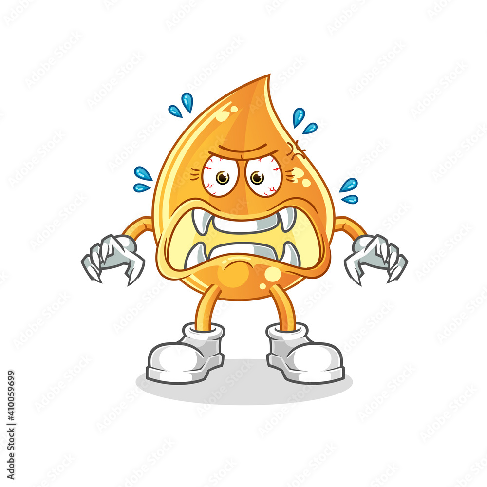 oil drop monster vector. cartoon character oil drop monster vector. cartoon character