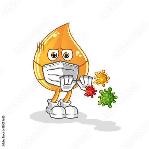 oil drop refuse viruses cartoon. cartoon mascot vector