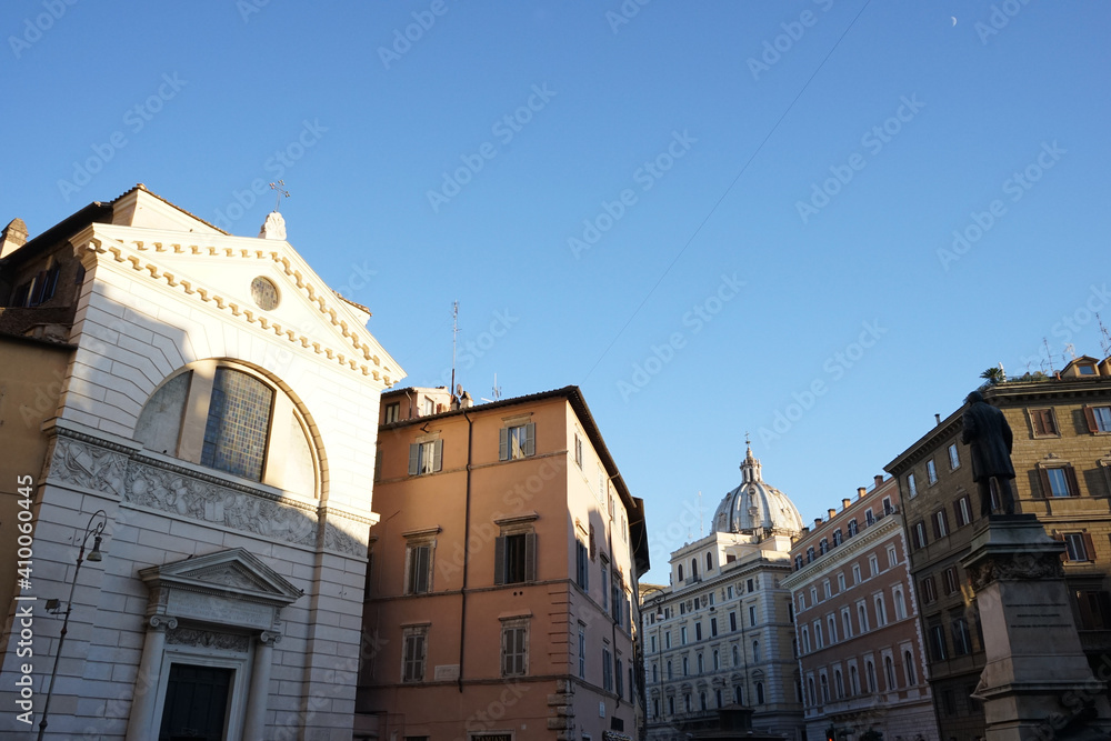 Street view with blue sky in Rome, Italy - イタリア ローマ 街並み