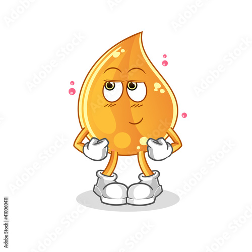 oil drop shy vector. cartoon character