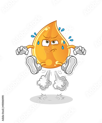  oil drop fart jumping illustration. character vector