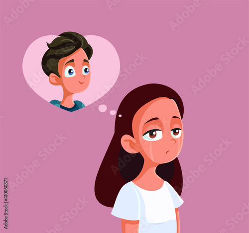 Sad Teenage Girl Crying Over Love Crush