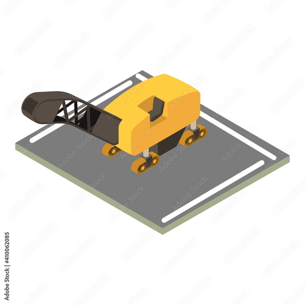 Obraz premium Asphalt milling icon. Isometric illustration of asphalt milling vector icon for web