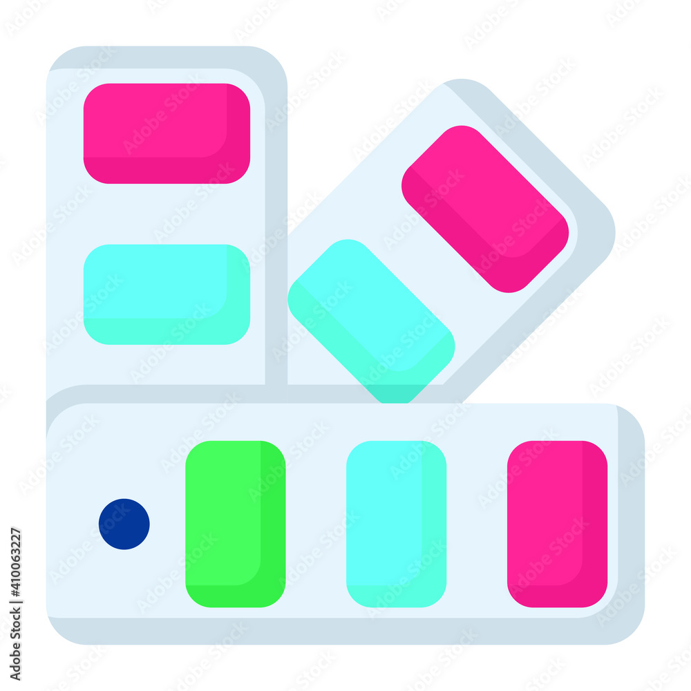color pallet flat icon , photography and digital art flat vector design
