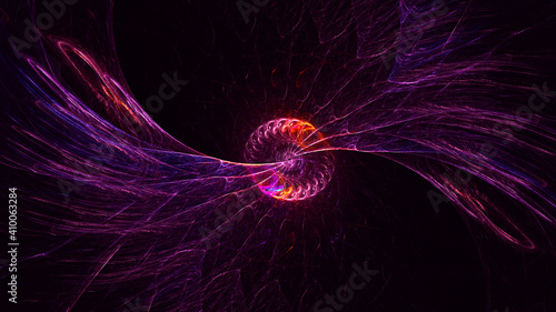 3D rendering abstract multicolor fractal light background