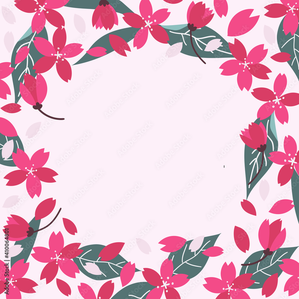 Dark pink cherry blossom frame Dark pink cherry blossom frame