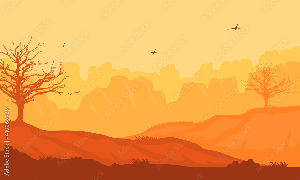 Very nice sky color at twillight on afternoon. Vector illustration