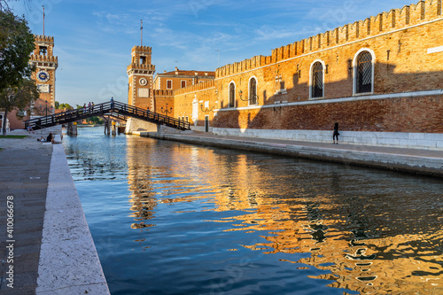 View of Venetian Arsenal (Arsenale di Venezia) a complex of former shipyards and armories, Venezia, Italy photo