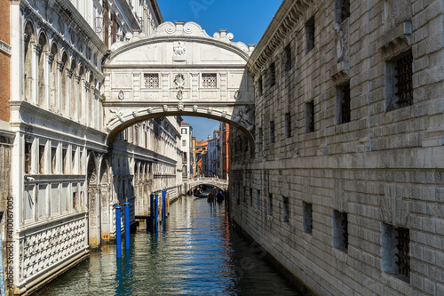 The Bridge of Sighs (Ponte dei Sospiri), one of the most iconic landmarks of Venice, Italy