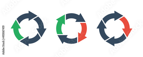 four round arrows set, vector icon