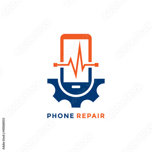 Phone Cell Repair Vector Logo Design