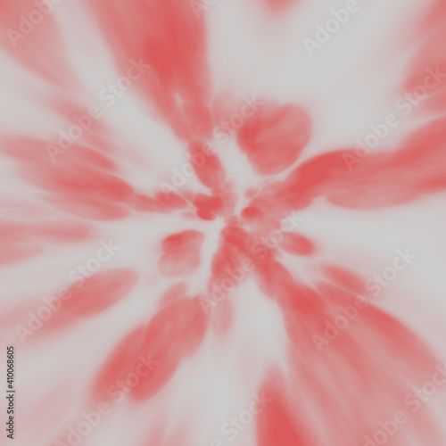 Tye dye red white pattern. Watercolor hand printed pattern texture. Print for textile, fabric.
