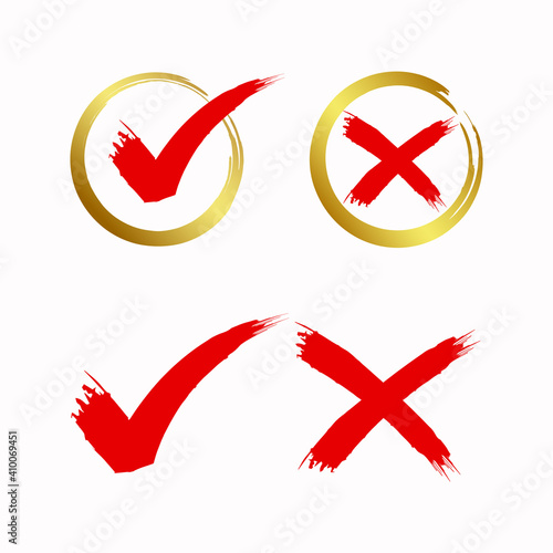 Yes or No brush with the frame, vector golden glitter texture smears. Sparkling glow gold paint element, box, frame, or background for text and information.