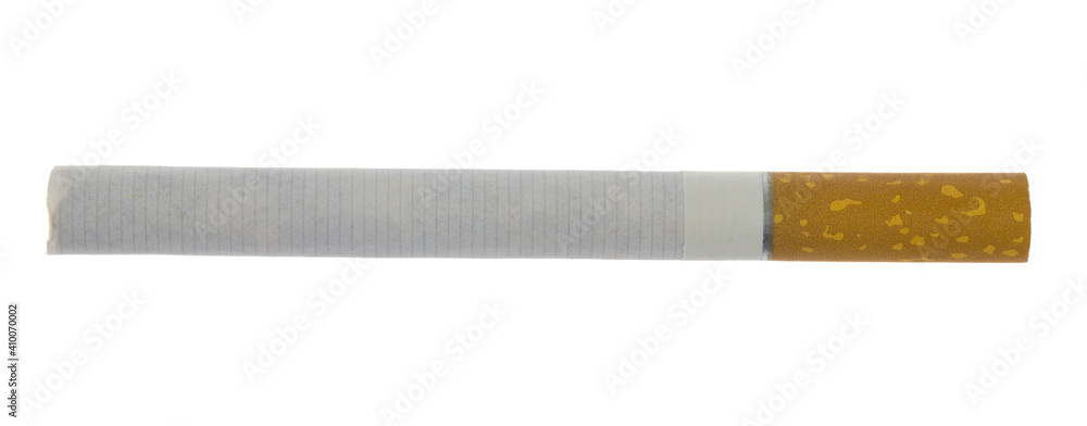 Cigarette isolated on white background close-up. Cigarette isolated on white background close-up.