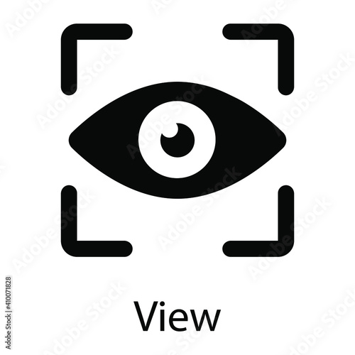 focus, eye glyph icon isolated on white background