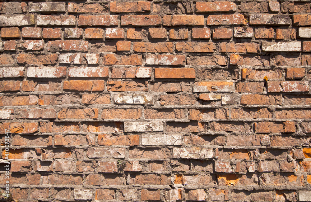 Old brick wall with old red bricks. Old brick wall with old red bricks.