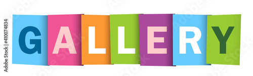 GALLERY colorful vector typography banner isolated on white background