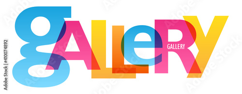 GALLERY colorful vector typography banner isolated on white background