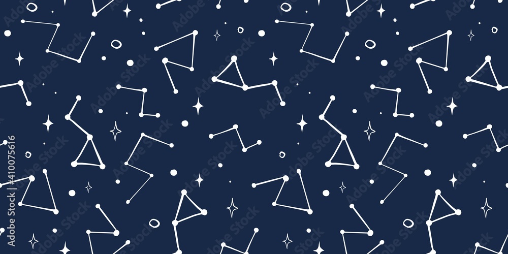 Trendy seamless space patterns. Cosmos backgrounds for cosmonautics day. Endless texture of universe for wallpaper, wrapping paper Trendy seamless space patterns. Cosmos backgrounds for cosmonautics day. Endless texture of universe for wallpaper, wrapping paper