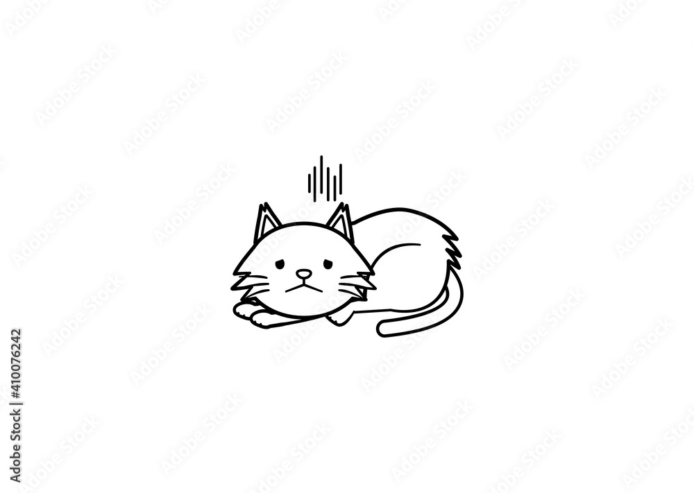 体調不良で寝ている長毛種猫のイラスト Stock Vector Adobe Stock 体調不良で寝ている長毛種猫のイラスト Stock Vector Adobe Stock