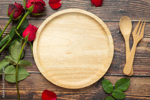 Romantic dinner table Love concept