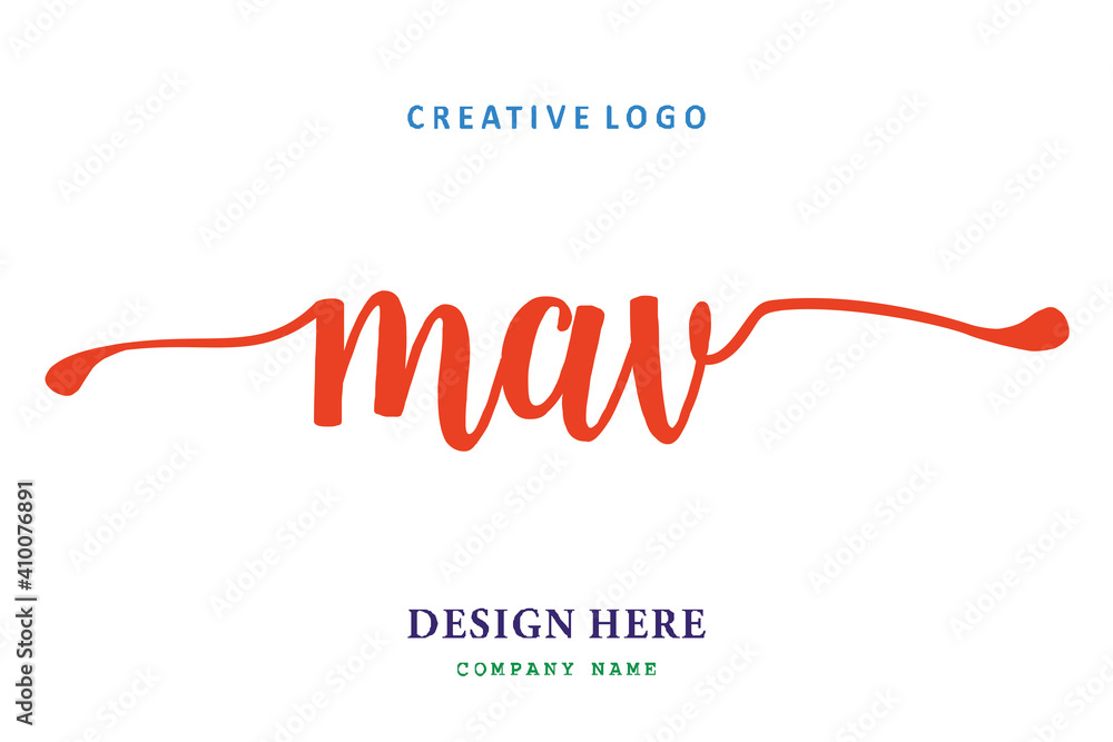 Fototapeta premium MAV lettering logo is simple, easy to understand and authoritative