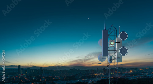 Network wireless systems telecommunication tower photo