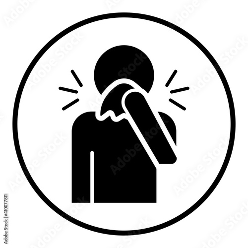 sneezing person icon vector