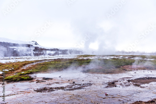Valley of Geysers Haukadalur in the south of Iceland.