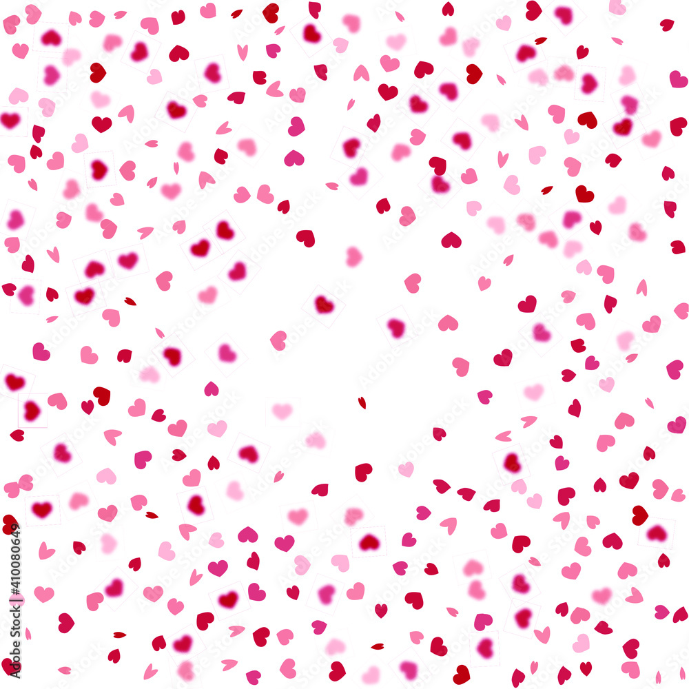 Heart Background. St Valentine Day Card with Classical Hearts. 8 March Banner with Flat Heart. Red Pink  Exploding Like Sign. Vector Template for Mother's Day Card. Empty Vintage Confetti Template.