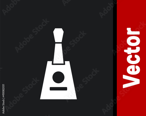 White Musical instrument balalaika icon isolated on black background. Vector.