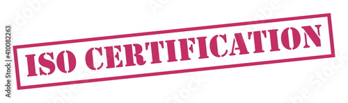 ISO CERTIFICATION Vector stamp. White isolated