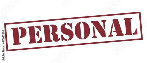 PERSONAL Vector stamp. White isolated