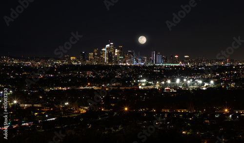 Los Angeles Skyline with moon