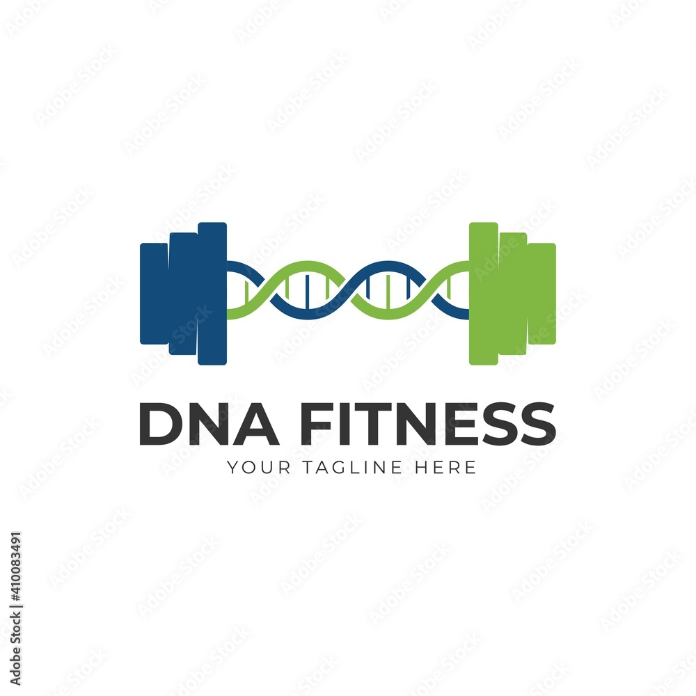 Gym DNA fitness logo design vector