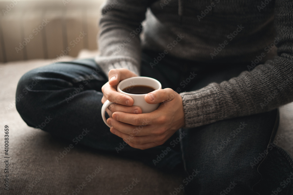 A man with a cup of coffee A man with a cup of coffee