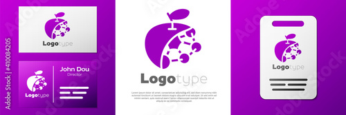 Logotype Biological structure icon isolated on white background. Genetically modified organism and food. Logo design template element. Vector.