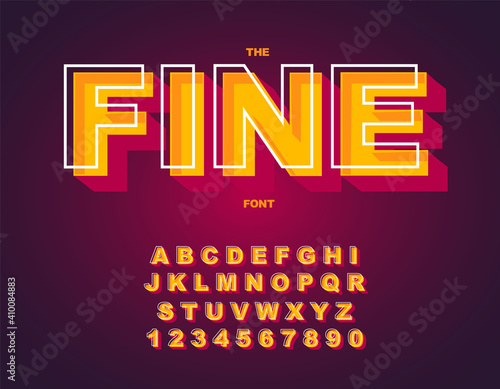 3d Bold retro font. Vintage Alphabet vector