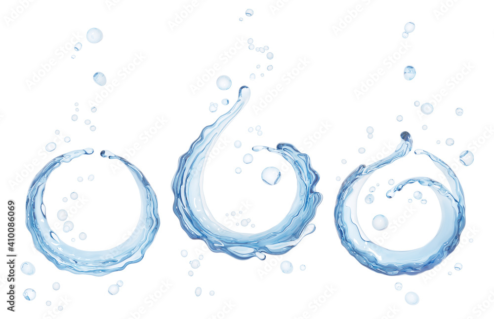Fototapeta premium Splashing of water abstract background, isolated 3d rendering
