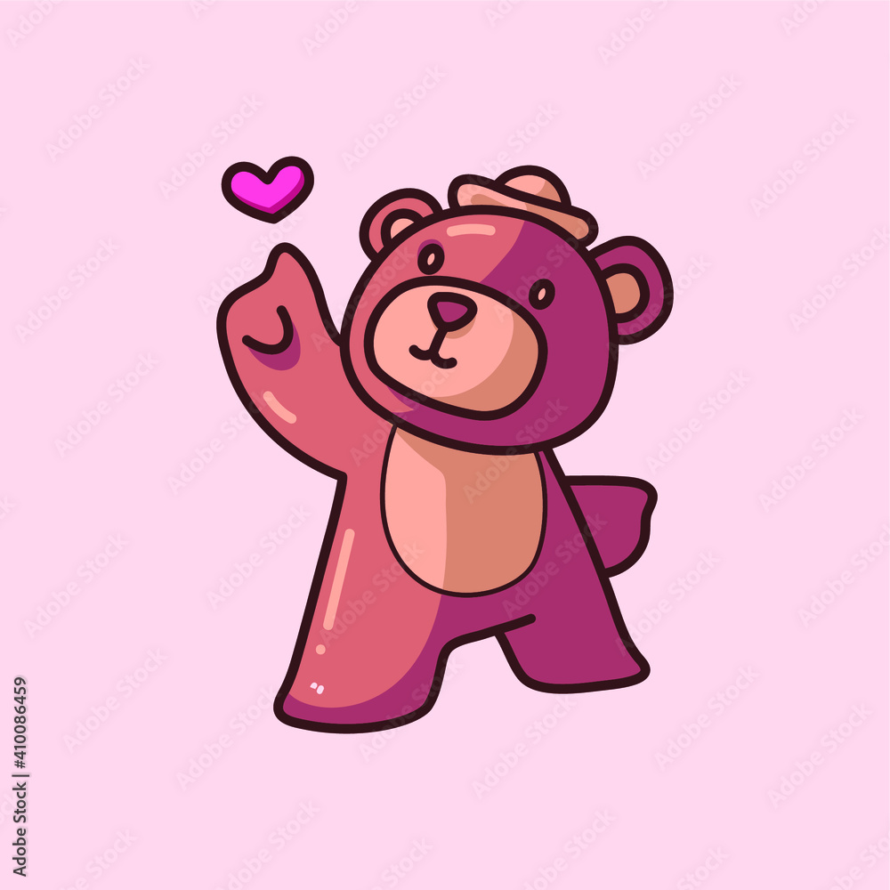 Fototapeta premium teddy bear with heart