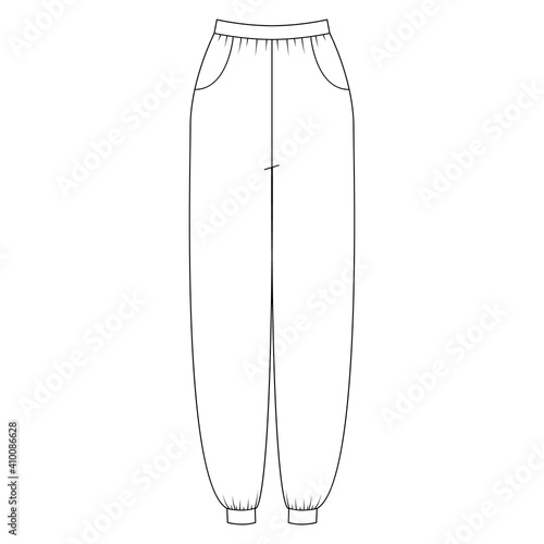 Women garment collection sportswear technical vector sketch