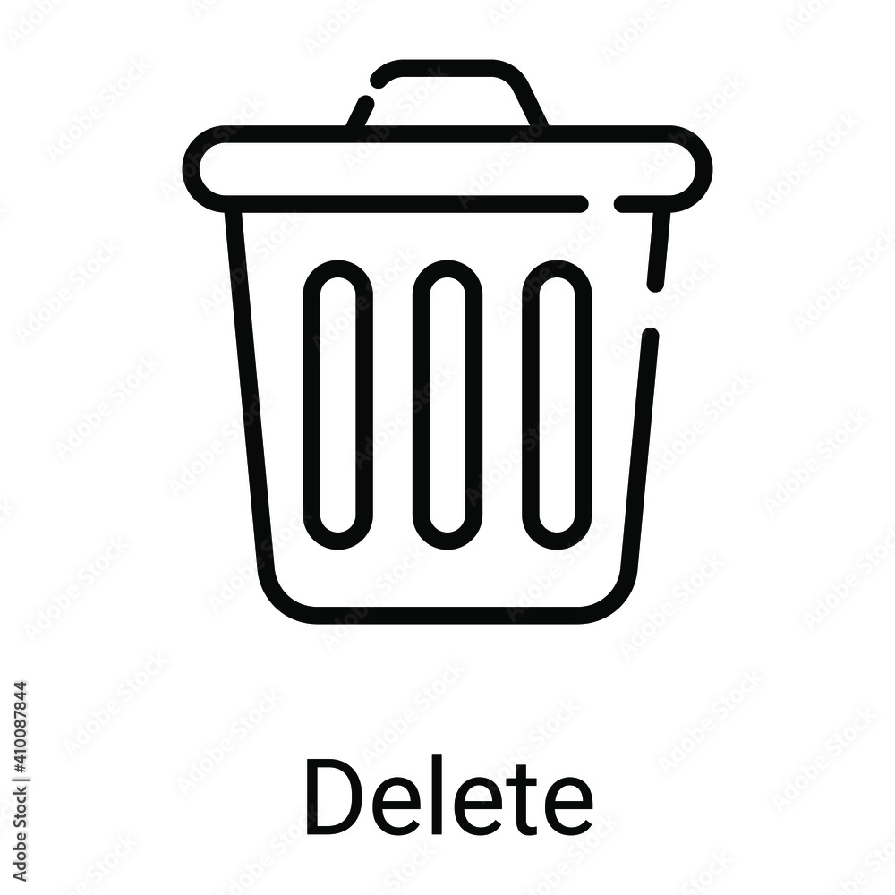 recycle bin line icon isolated on white background recycle bin line icon isolated on white background
