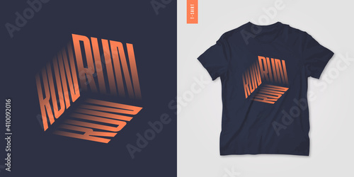 Graphic t-shirt design, poster, typography on the topic of sports running. Vector illustration