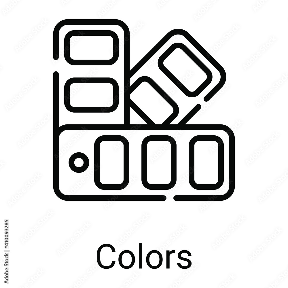 color pallet line icon isolate on white background color pallet line icon isolate on white background