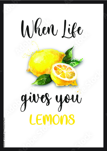 lemon printable, lemon kitchen decor, lemon poster, lemon card
